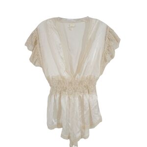 Victoria's Secret Gold Label White Lace Teddy